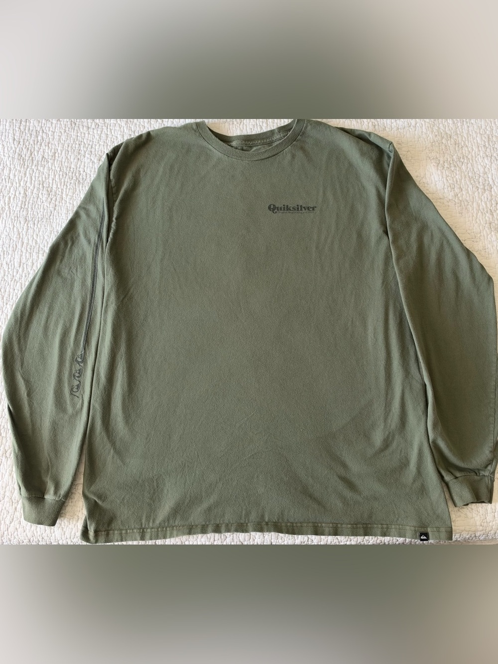 Quiksilver Long Sleeve Graphic Tee Men's Green Long Sleeve Tee XL
